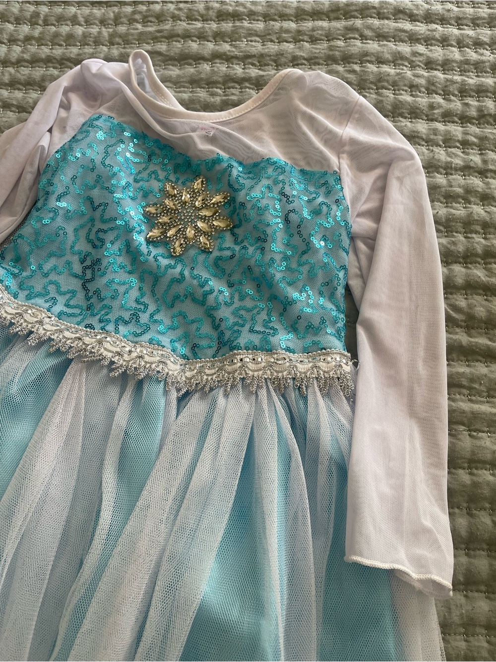 Blue Elsa Frozen Princess Costume Dress Size 4/5 - Picture 3 of 4